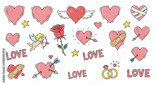 Heart Love Symbols Collection.