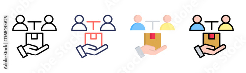 Onboarding icon set multiple style collection