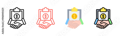 Negotiation icon set multiple style collection