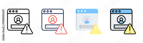 Account icon set multiple style collection