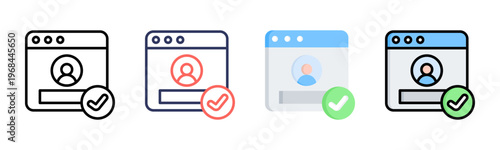 Verified Account icon set multiple style collection