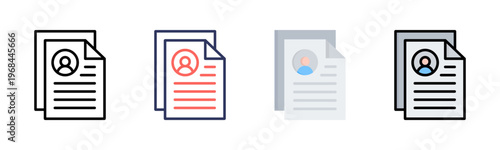 Portfolio icon set multiple style collection