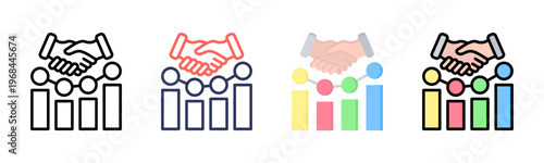 Business Relationship icon set multiple style collection