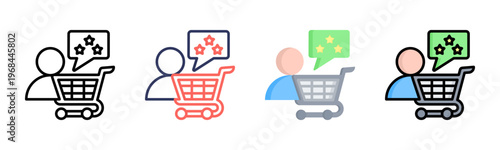 Customer Satisfaction icon set multiple style collection