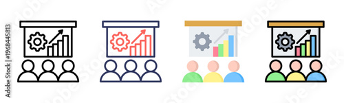 Business Presentation icon set multiple style collection