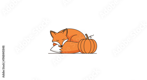 Fox with a pumpkin.