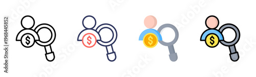 Survey icon set multiple style collection