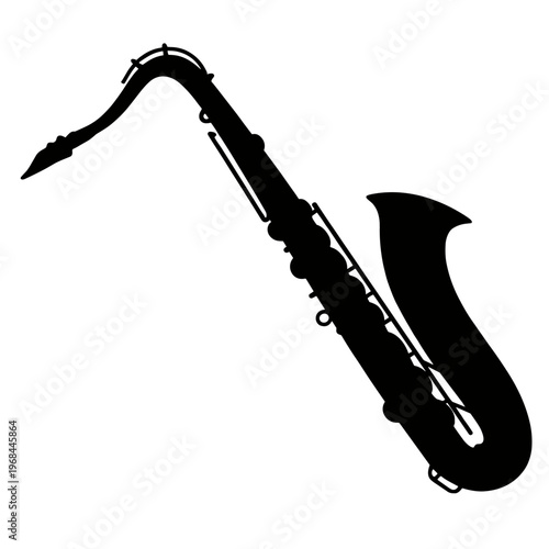 "Saxophone Silhouette Vector Illustration"