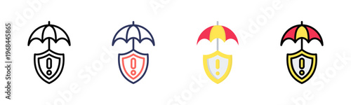 Mitigation icon set multiple style collection