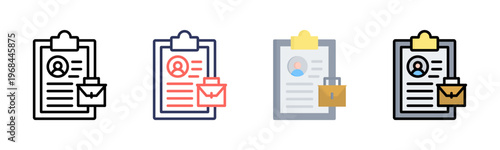 Job Application icon set multiple style collection