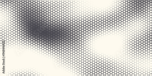 Triangle Shapes Vector Abstract Geometric Technology Background. Radial Composition Halftone Frame Triangular Retro Simple Pattern. Minimal Style Dynamic Tech Wallpaper