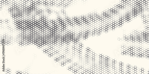 Triangle Shapes Vector Abstract Geometric Technology Background. Radial Composition Halftone Frame Triangular Retro Simple Pattern. Minimal Style Dynamic Tech Wallpaper