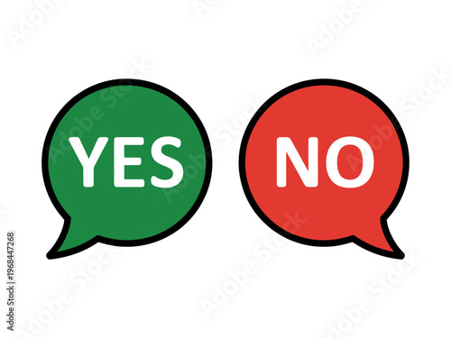 Yes No Speech Bubbles Graphic Design Illustration For Decisions