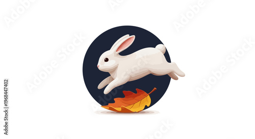 White Rabbit in Air Jumping.