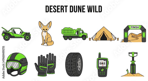 Desert dune wild adventure camping gear.