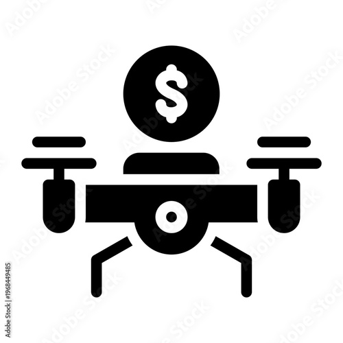 camera drone glyph icon