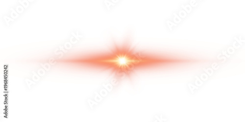 Star effect with radiant rays and bokeh glow, featuring a red light in PNG format. PNG Red laser light effects, element set on transparent background.
