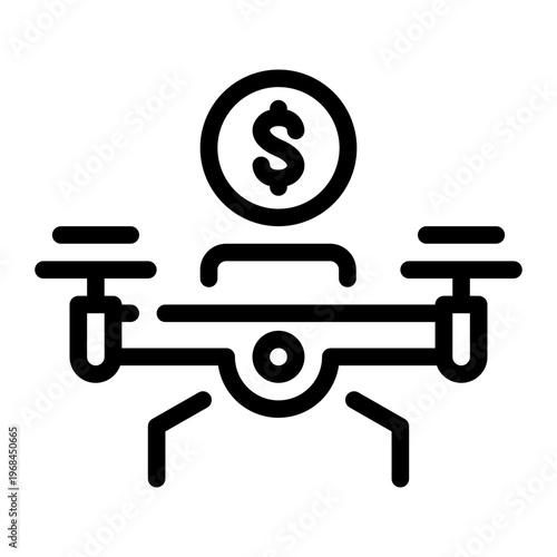 camera drone line icon