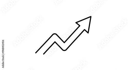 A 3d business graph illustration featuring a red arrow moving up the market chart on a white background to symbolise financial growth and success in sales profit