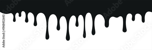 Black paint drips on a in a modern design element