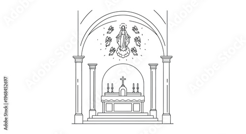 Vintage hand drawn sketch of an ancient church and urban architecture with a tall tower in a travel landscape featuring old town street design and a decorative tree in an art illustration vector