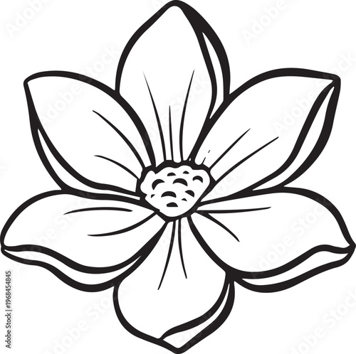 Simple floral flower heads wildflower outline clipart vector illustration