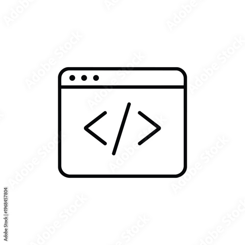 Free Download Web developer profession icon black and white vector coding browser window web developer profession illustration - GFXLoad