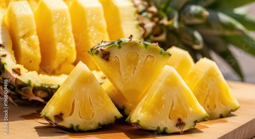 Fresh Pineapple Fruit Slices.