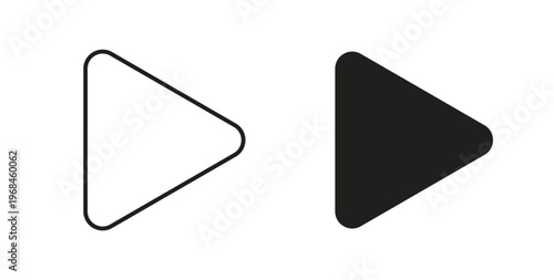 Play icon in line design. Editable stroke icon.