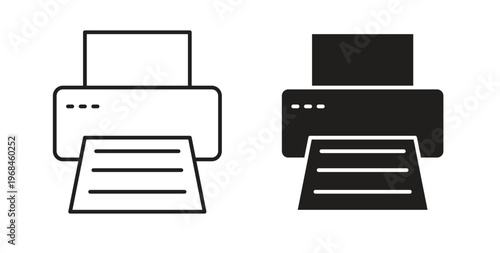 Print icon in line design. Editable stroke icon.