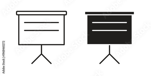 Presentation icon in line design. Editable stroke icon.