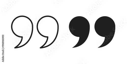 Quote right icon in line design. Editable stroke icon.