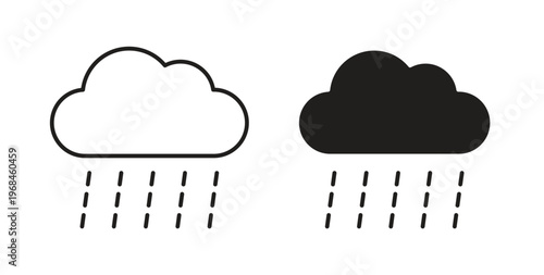 Rain icon in line design. Editable stroke icon.