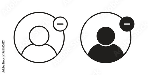 Remove user icon in line design. Editable stroke icon.