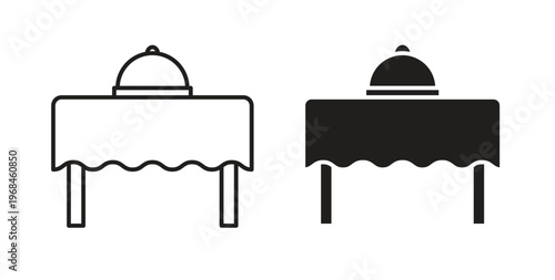 Room service icon in line design. Editable stroke icon.