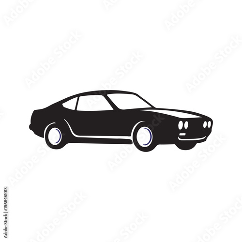 Black silhouette of a classic sports car