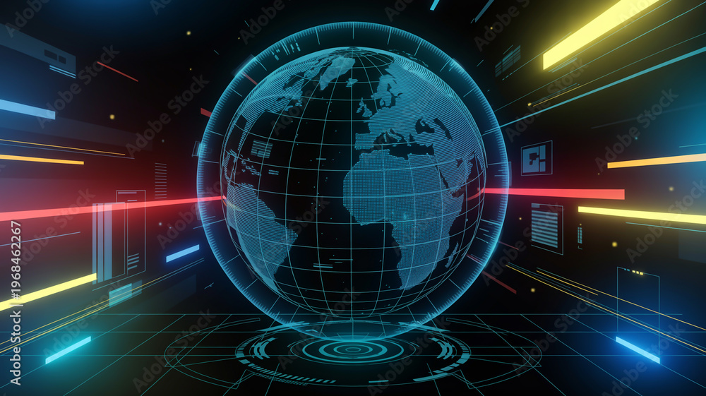Fototapeta premium Global digital network connectivity