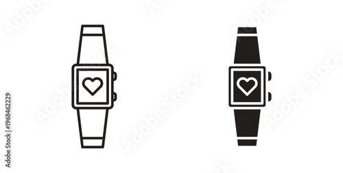 Smartwatch icon in line design. Editable stroke icon.