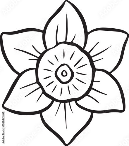 Simple floral flower heads wildflower outline clipart vector illustration