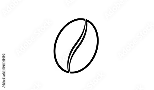 Minimal Coffee Bean Icon – Simple Coffee Seed Symbol Vector Illustration