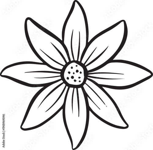Simple floral flower heads wildflower outline clipart vector illustration