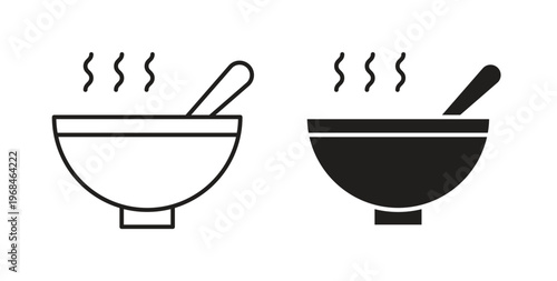 Soup icon in line design. Editable stroke icon.