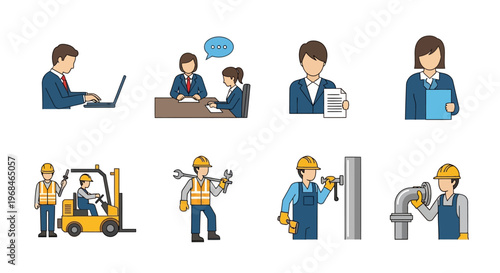 Workers in various industrial occupations.