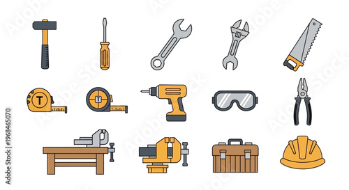 Collection of various work tools.
