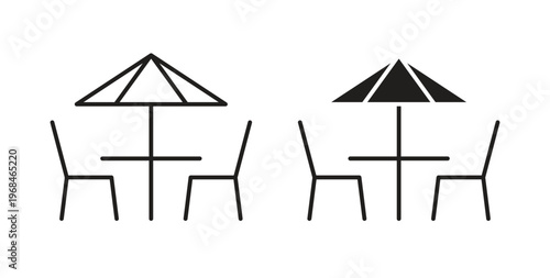 Terrace icon in line design. Editable stroke icon.