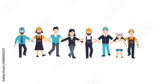 Diverse group of people standing together.