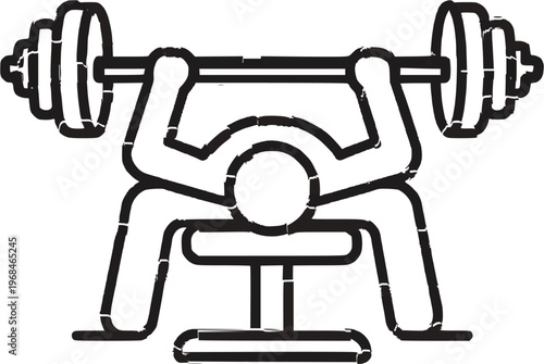 vector illustration of chest press symbol 