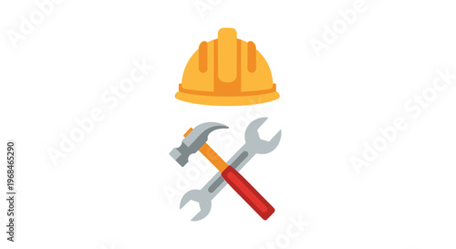 Construction tools and hard hat.
