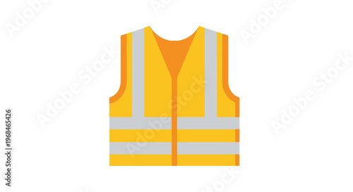 Yellow Safety Vest with Reflective Strips.