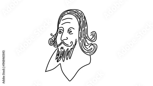 portrait of William Shakespeare, black isolated silhouette